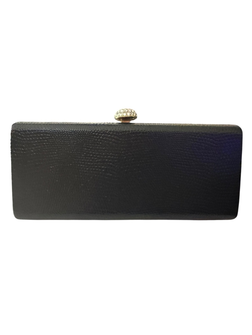 Black Evening Bag with Crystal Clasp